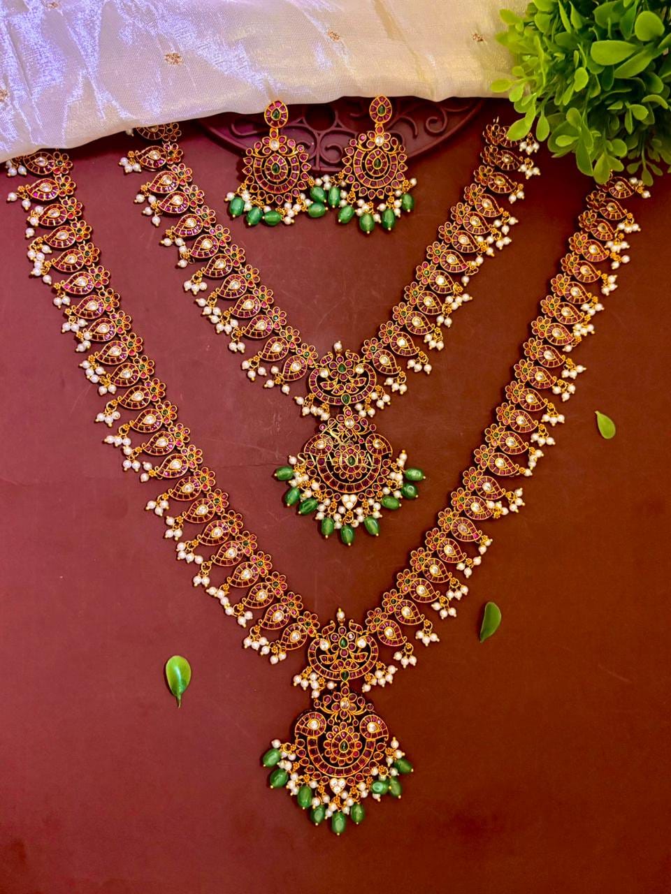 Ruby Emerald Bridal Combo Set