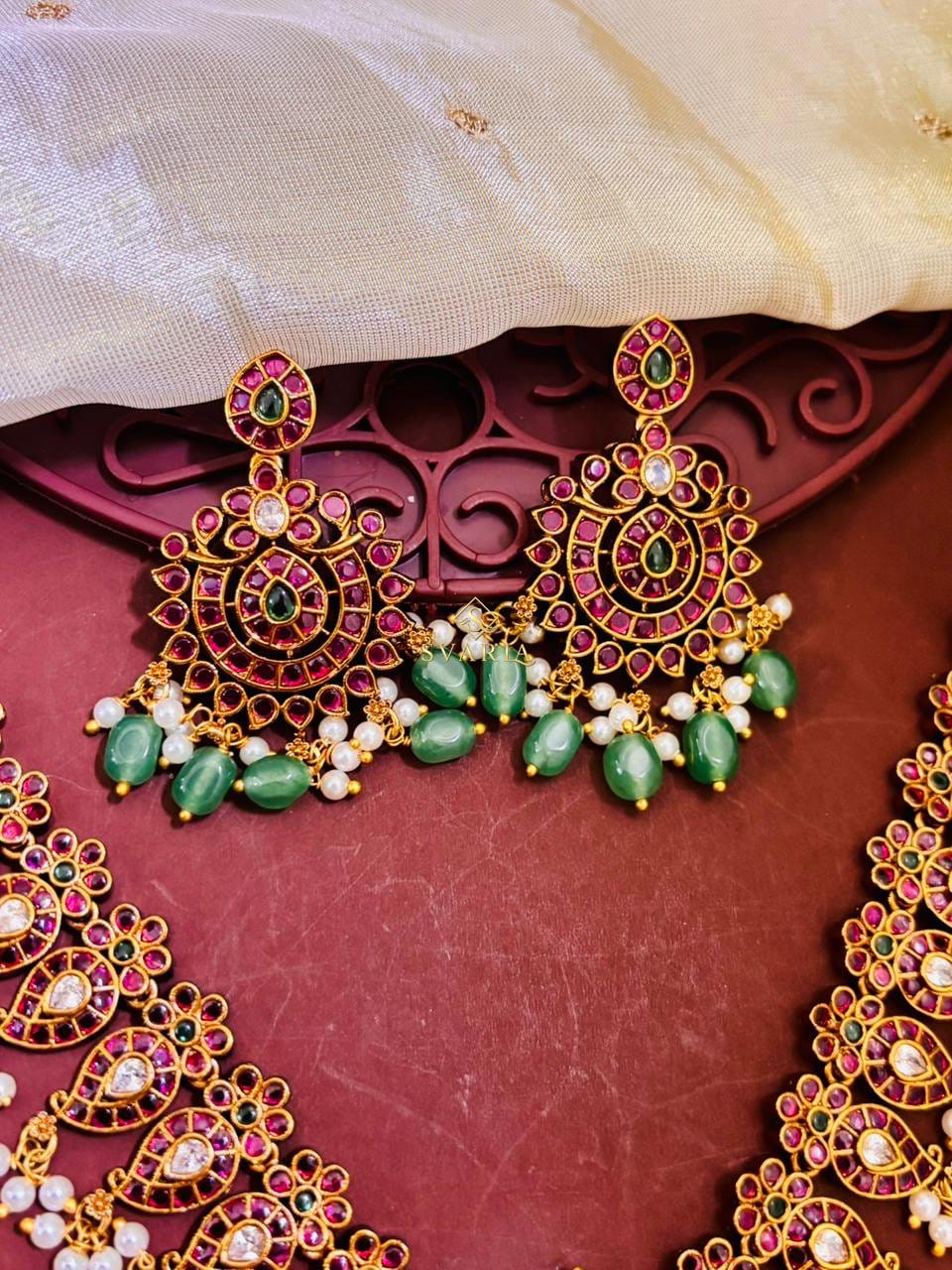 Ruby Emerald Bridal Combo Set