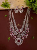 Ruby Diamond Leaf Haram with Chandbali Earrings