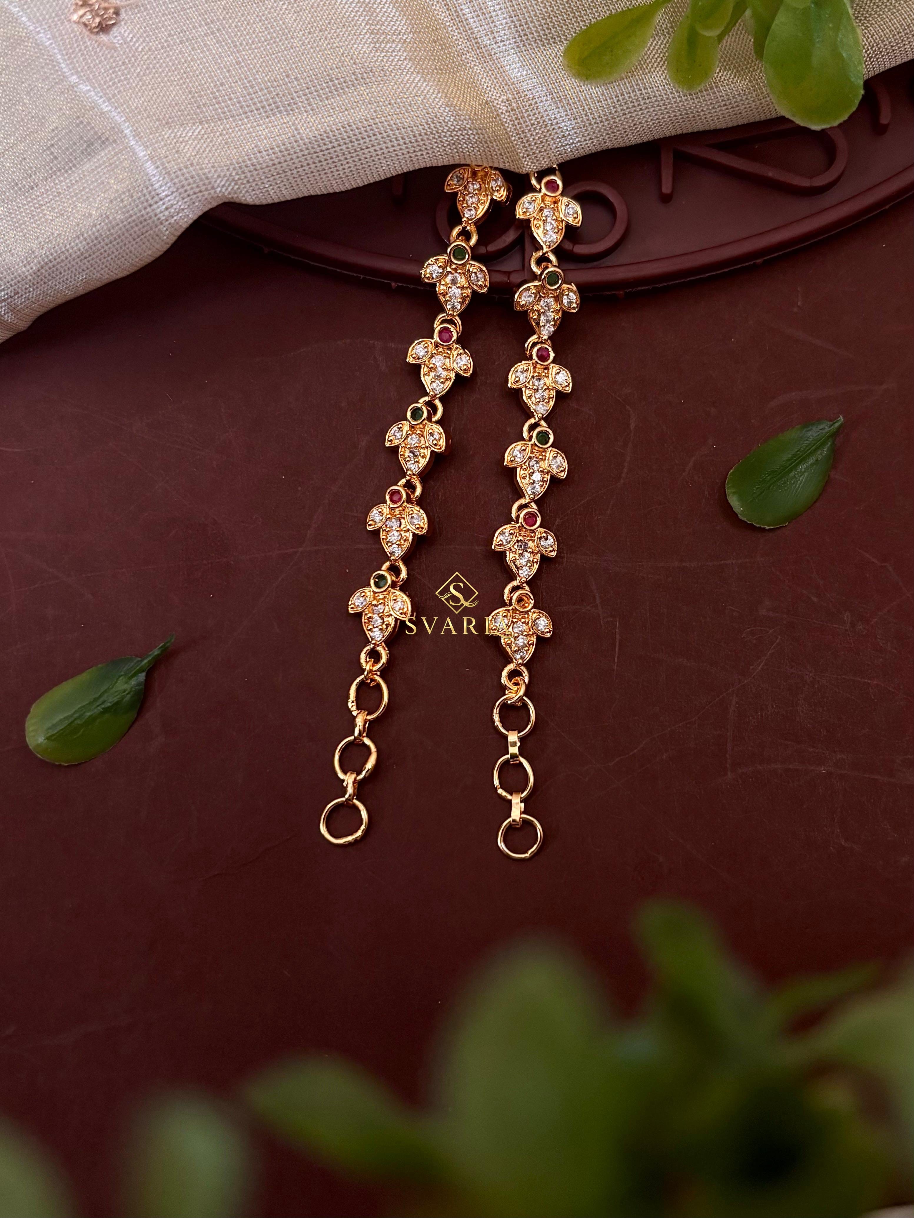 Diamond Leaf Ear Chain