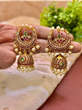 Ruby Chandbali Jhumka Earrings