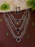 Sapphire Diamond Triple Layer Haram with Earrings