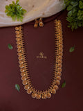 Lakshmi Temple Coin Long Haram with Earrings