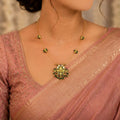 Emerald Bloom Temple Choker Necklace