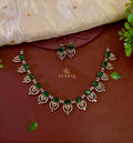 Emerald Green CZ Swirl Necklace Set with Stud Earrings – S1037